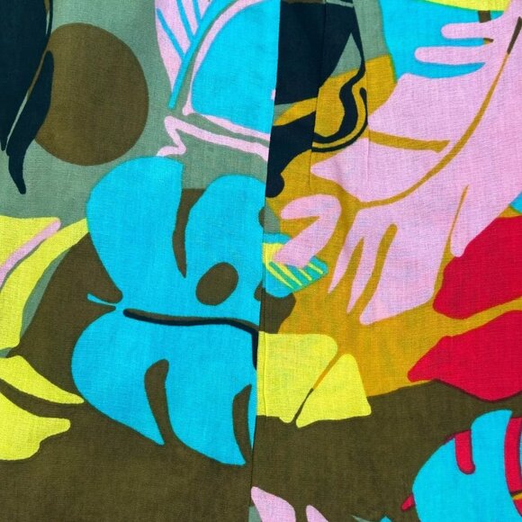 True Destinations Multi-Color Tropical Palazzo Wide Leg Pants - M - Worn 1 Time - Picture 8 of 14